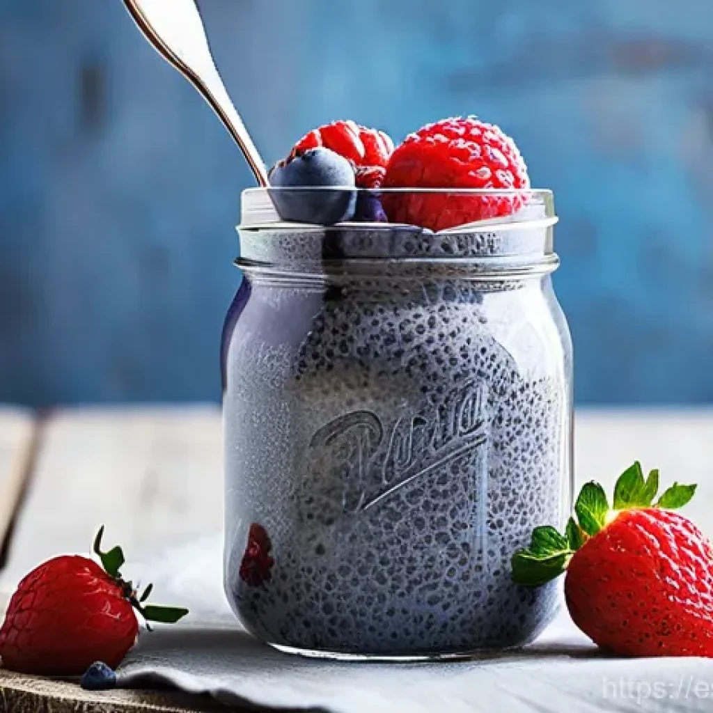 스스로 건강 디저트를 만들어보는 법 - **Prompt for "Chia Pudding with Red Fruits: Simplicity and Nutrition"**
"A vibrant and wholesome...