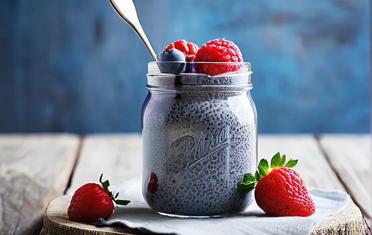 스스로 건강 디저트를 만들어보는 법 - **Prompt for "Chia Pudding with Red Fruits: Simplicity and Nutrition"**
"A vibrant and wholesome...