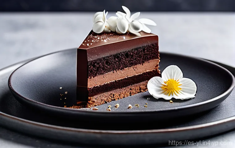 디저트의 비주얼을 강조하는 방법 - **A vibrant deconstructed fruit tart on a clean white plate.**
    A perfectly round, golden-yellow ...