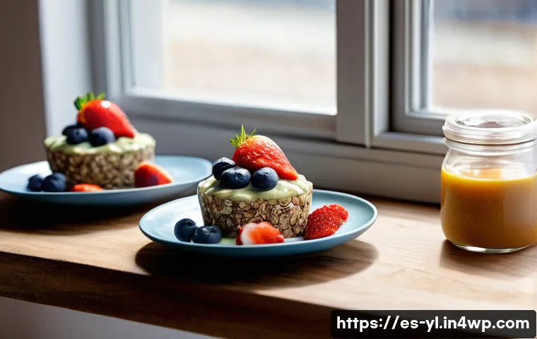 장 건강을 위한 건강 디저트 아이디어 - A vibrant and cozy kitchen scene featuring a variety of healthy dessert ingredients prominently disp...